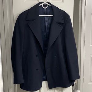 John Varvatos Double Breasted Dark Navy Peacoat